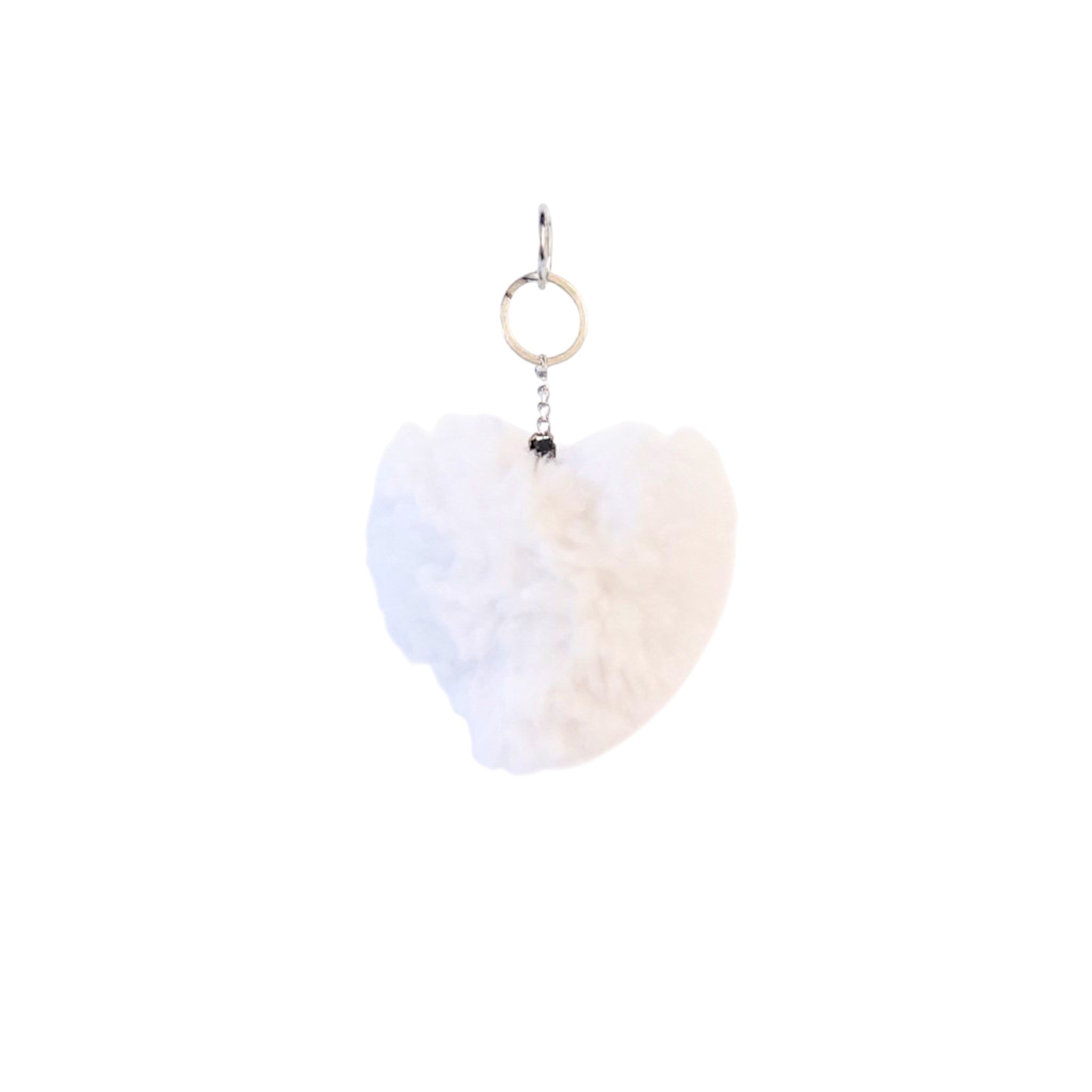 Fluffy Alpaca Heart Keychain