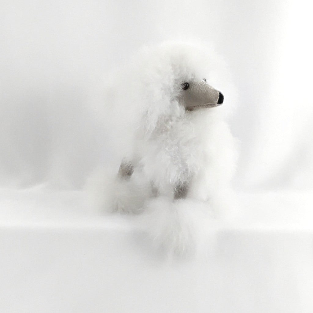 Poodle Plush Toy in Natural Colors - Medium Size