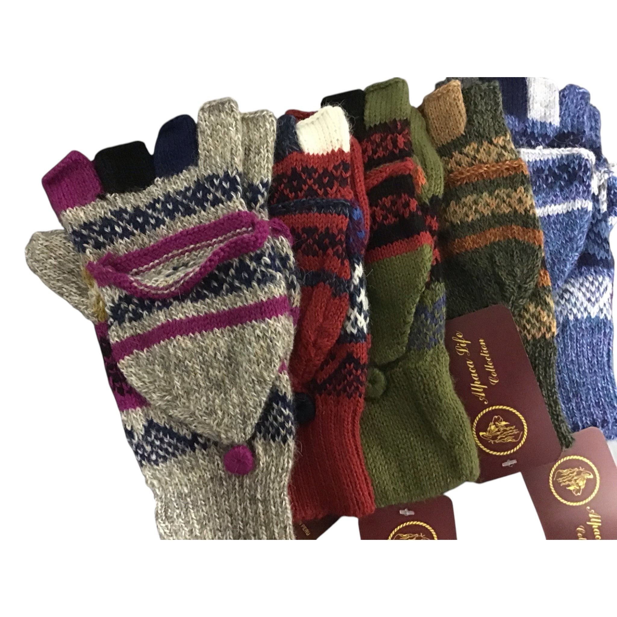 Multicolored Alpaca Glittens