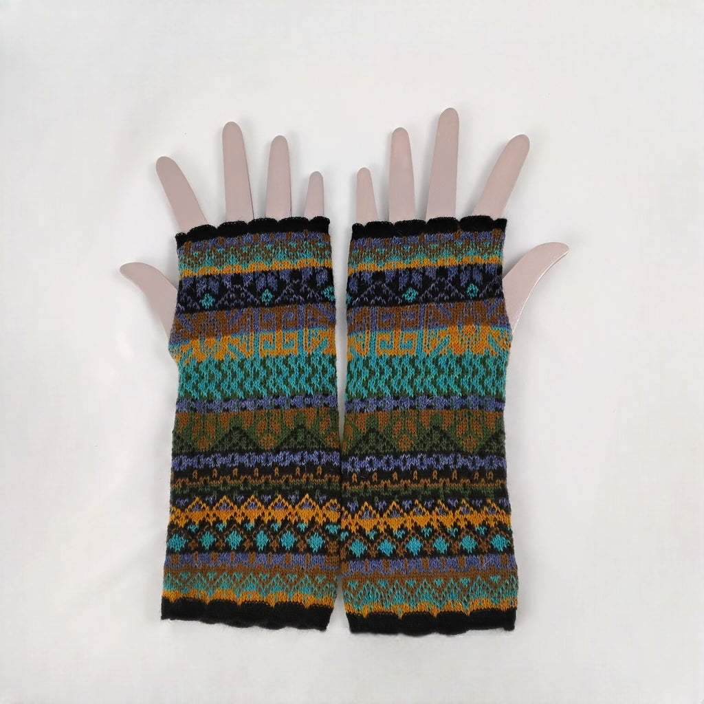 Quechua Design Fun Multicolor Andean Stripe Fingerless Gloves