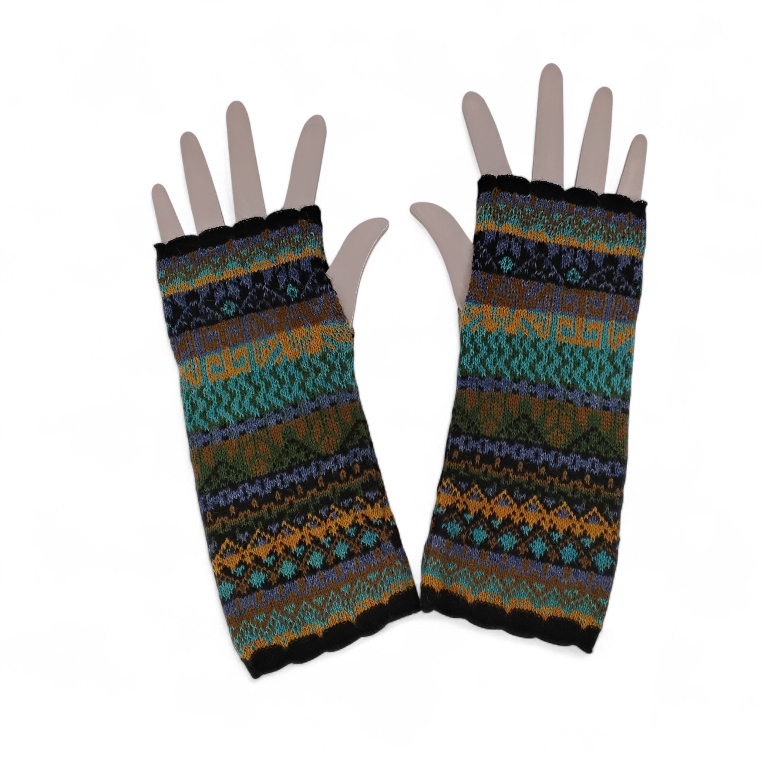 Quechua Design Fun Multicolor Andean Stripe Fingerless Gloves