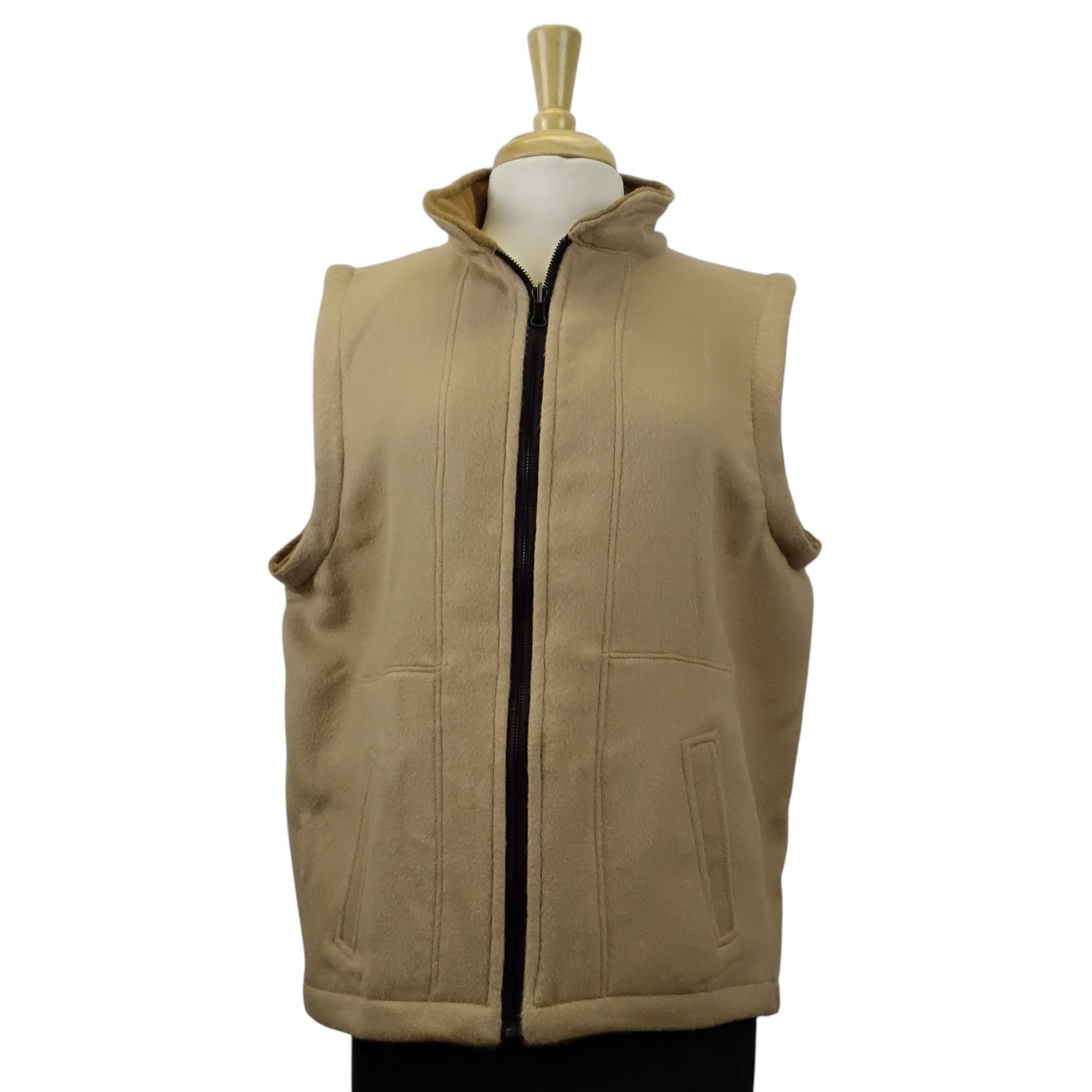 Reversible Double-Thick Alpaca Zip Front Vest - Unisex
