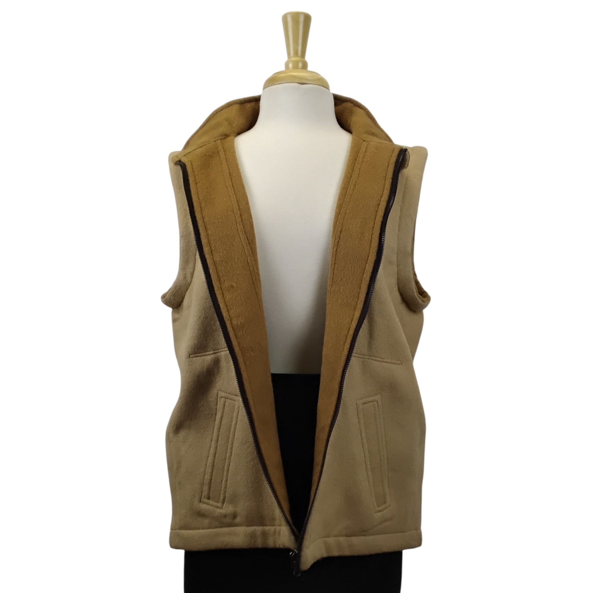 Reversible Double-Thick Alpaca Zip Front Vest - Unisex