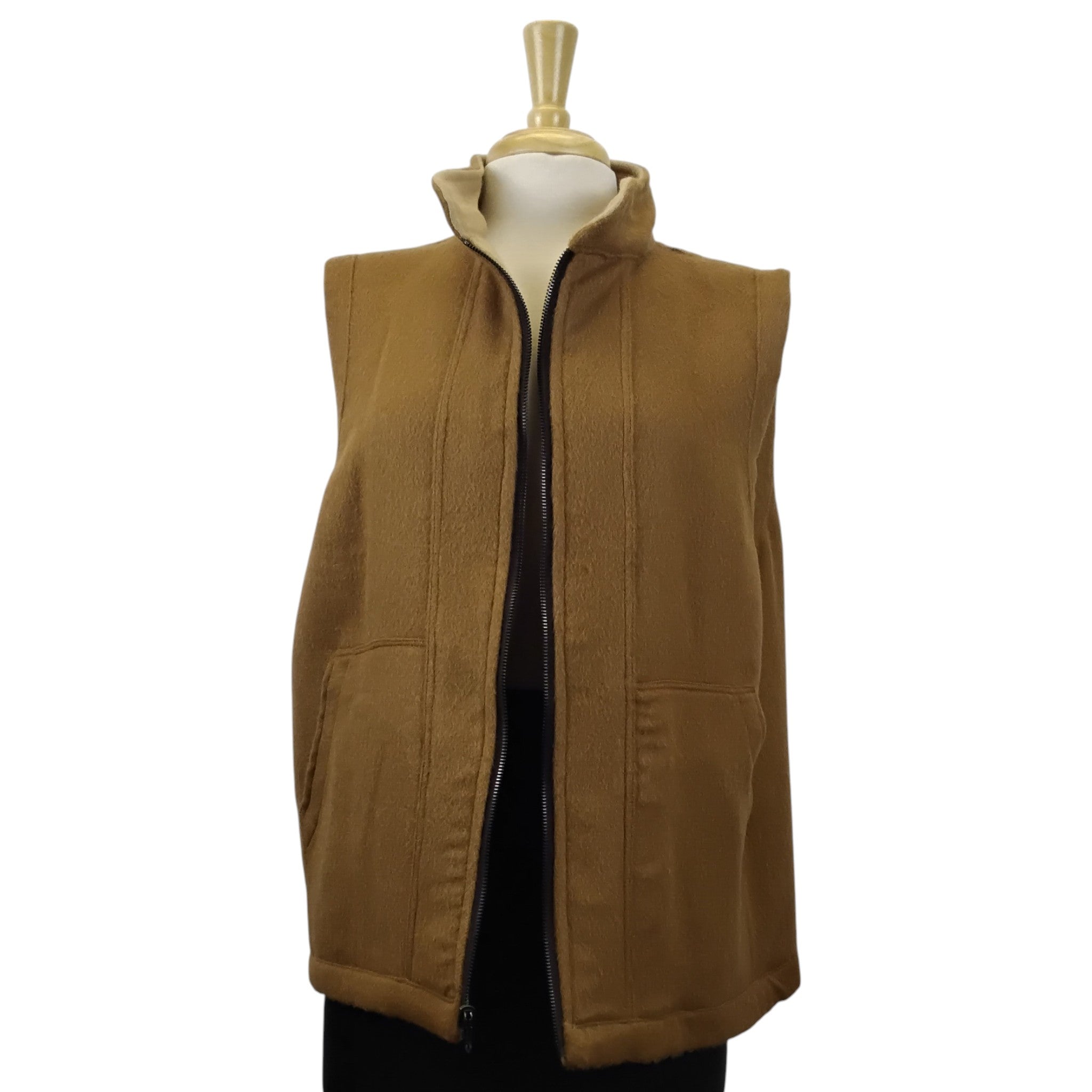 Reversible Double-Thick Alpaca Zip Front Vest - Unisex