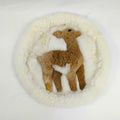 Small Round Fur Rug with Cria Design