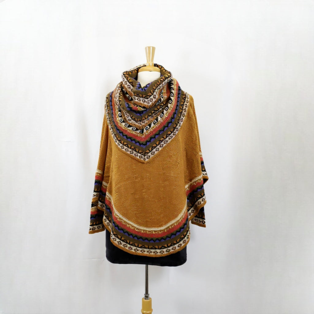 Wanda Sweater Poncho with Cowl Neck