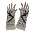 White Diamond Alpaca Fingerless Gloves