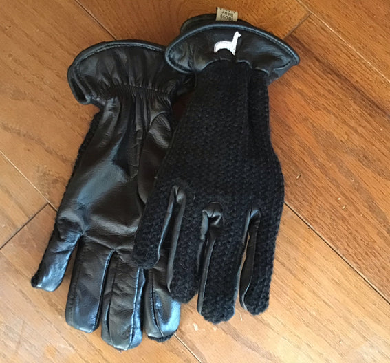 Plink Knit Leather Gloves
